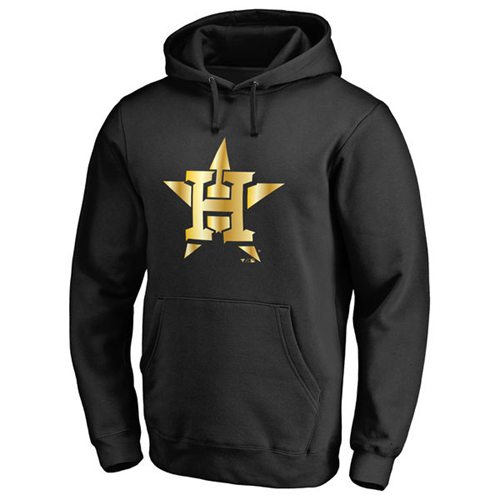 Houston Astros Gold Collection Pullover Hoodie Black - Click Image to Close